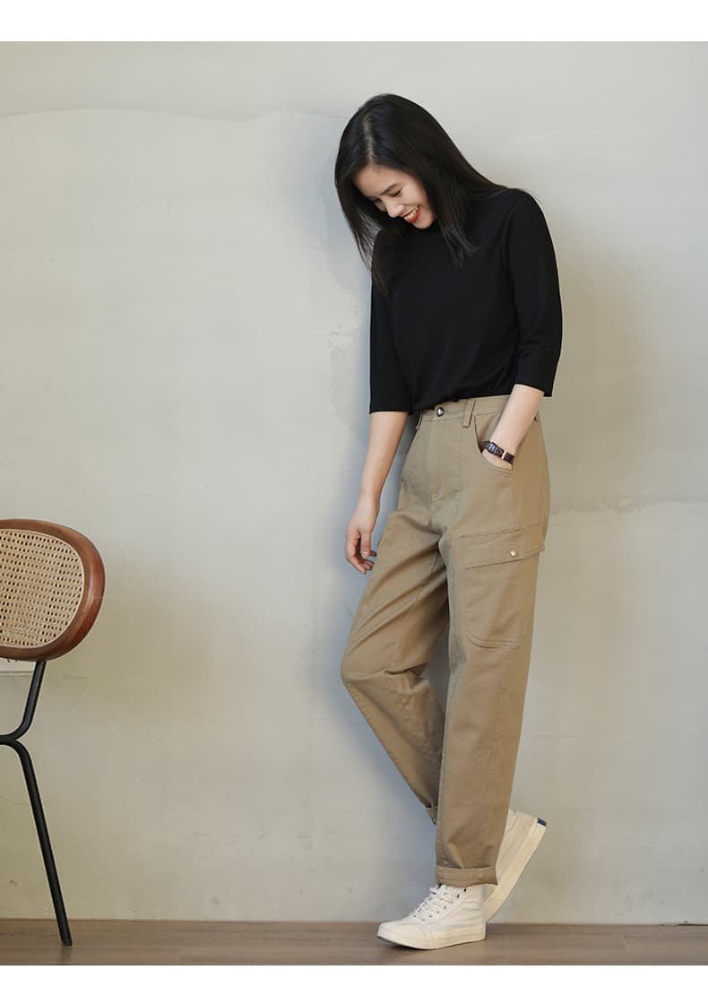 ワークパンツ ワークパンツ 実用的な多機能ポケット付きワイドカーゴパンツ