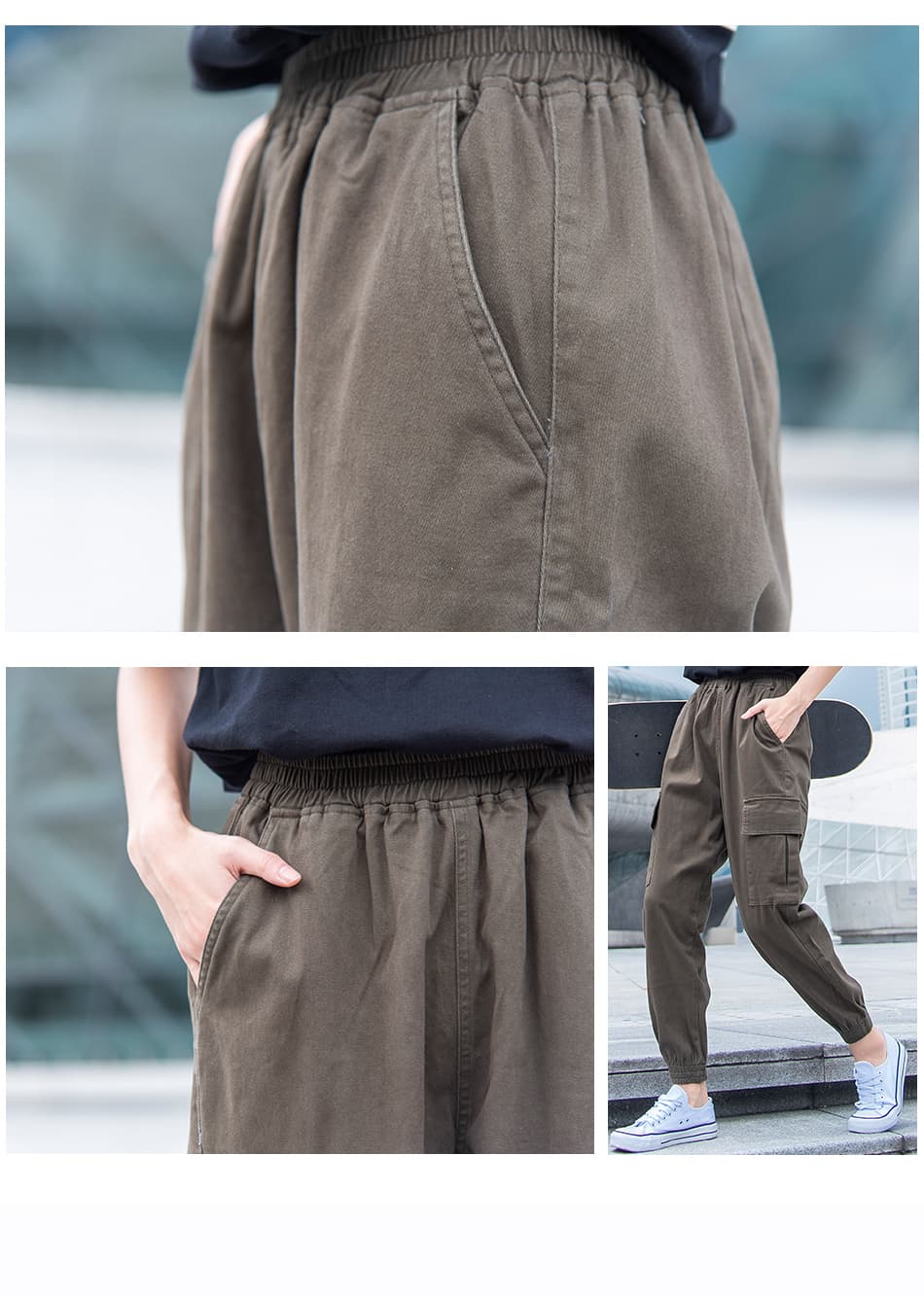 ゆったりシルエット カーゴワークパンツ