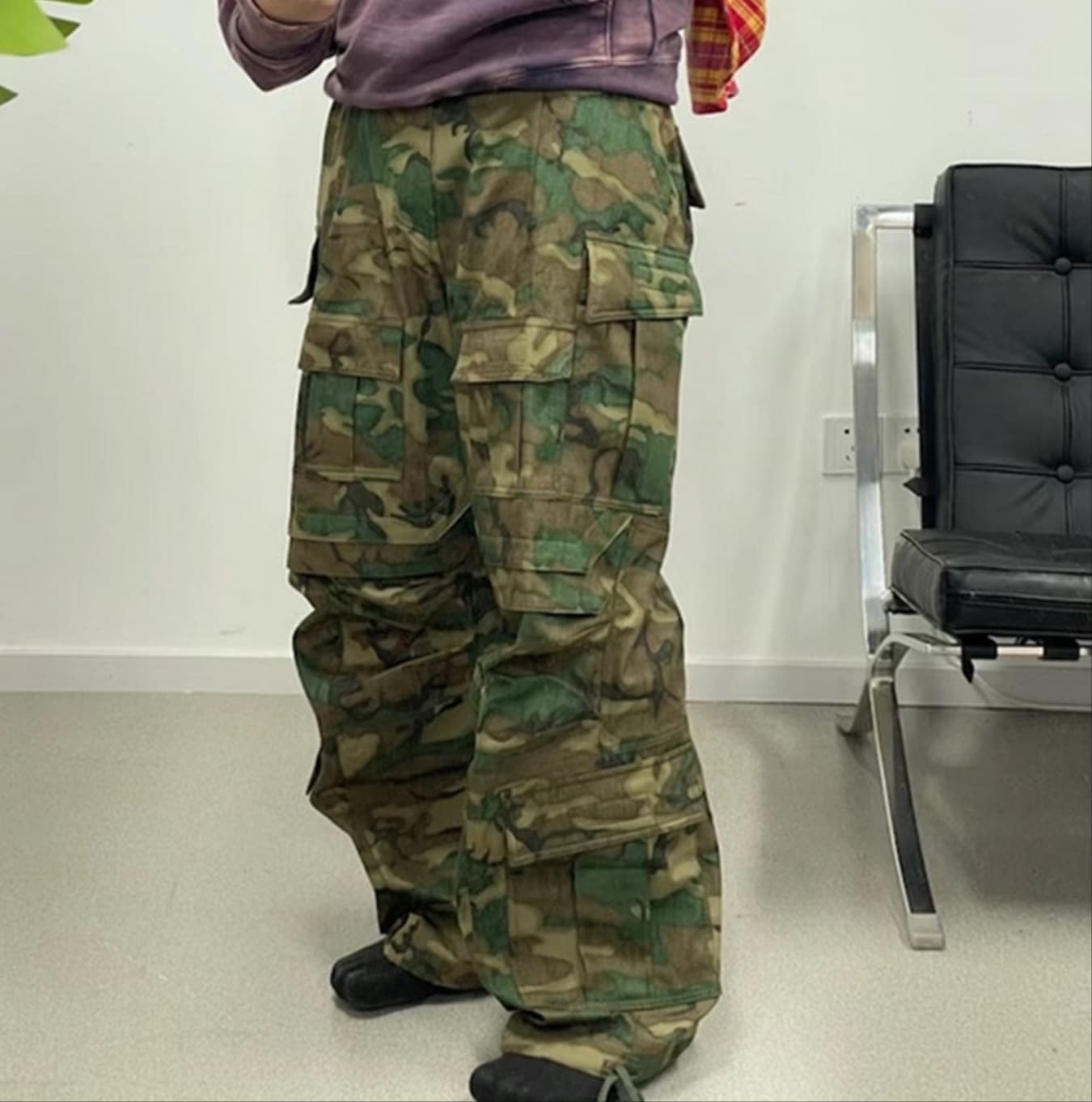 ミリタリー調ユーティリティワークパンツ