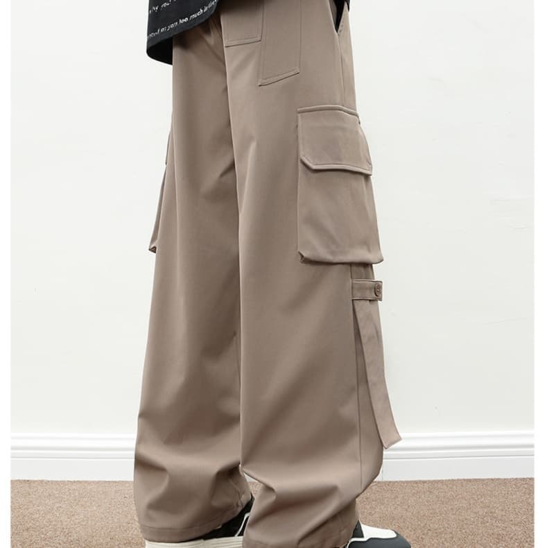 ワークパンツ ゆったりカーゴミリタリーワイドパンツ