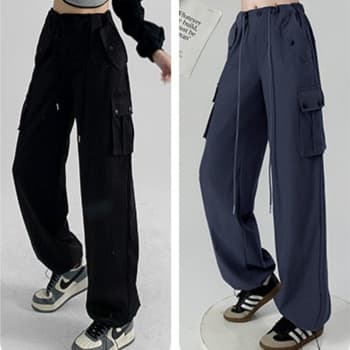 ワークパンツ ゆったりシルエット 機能的カーゴパンツ
