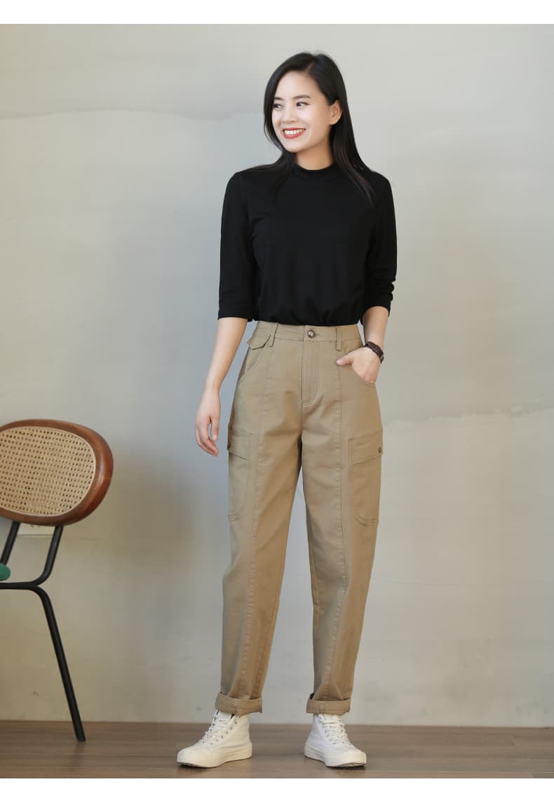 ワークパンツ ワークパンツ 実用的な多機能ポケット付きワイドカーゴパンツ