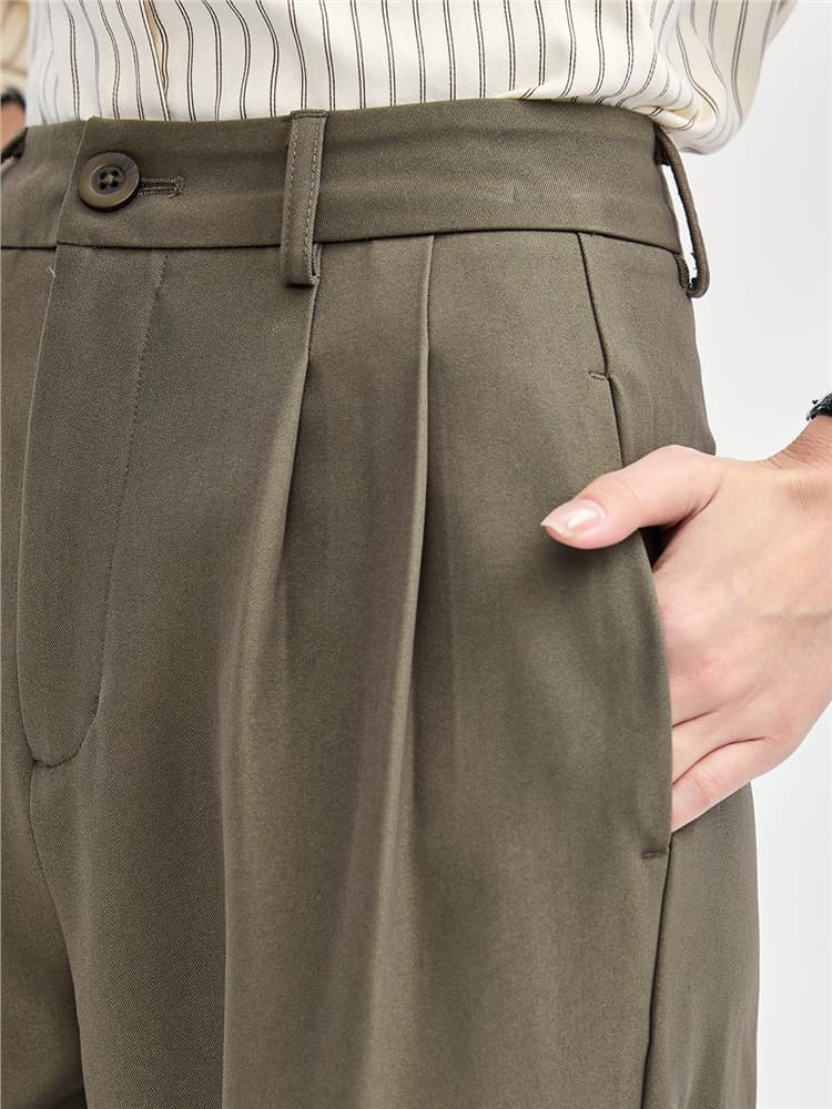 ワークパンツ ゆったりワイドシルエットスラックス