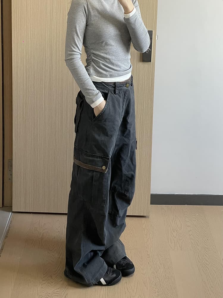 ゆったりシルエット ミリタリーワークパンツ