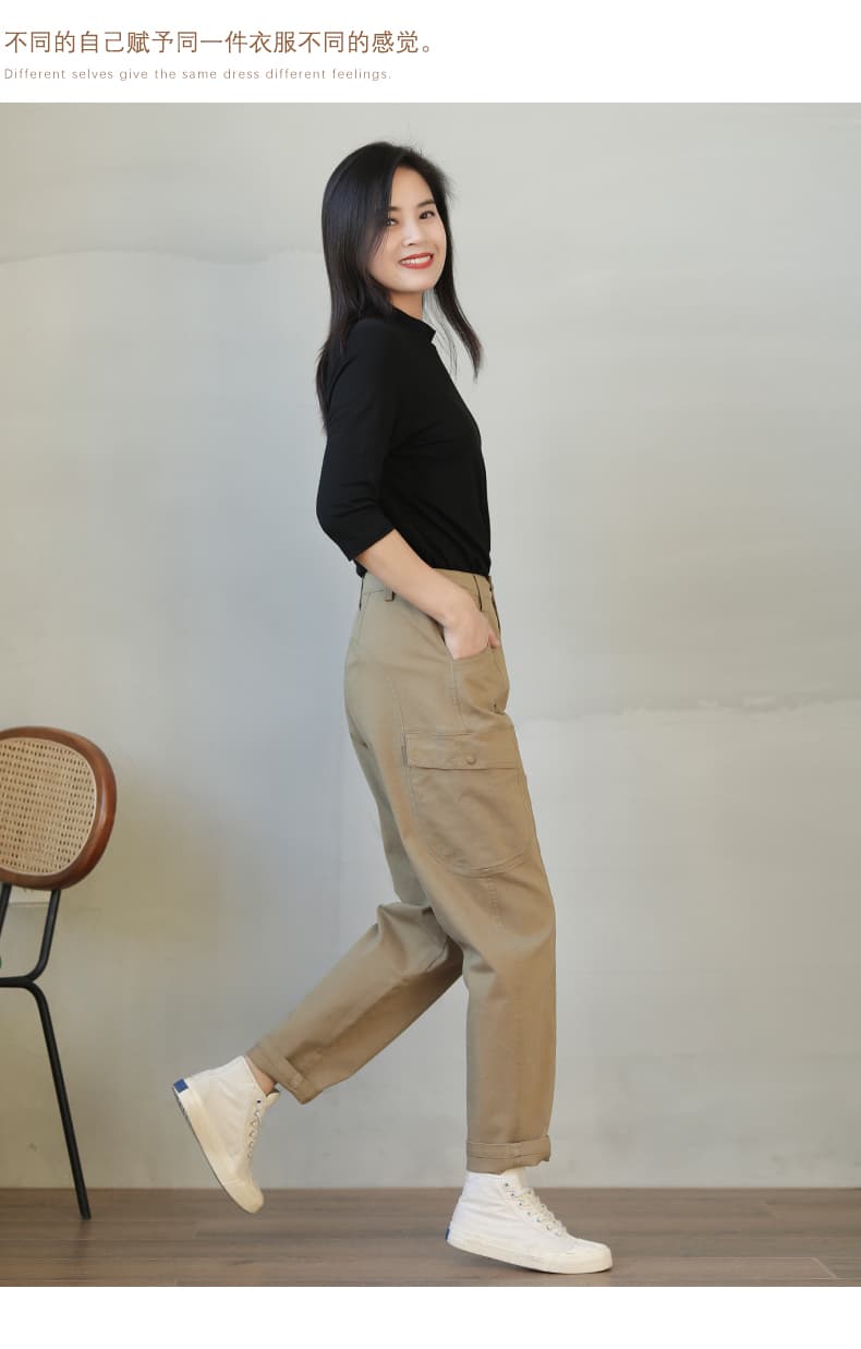 ワークパンツ ワークパンツ 実用的な多機能ポケット付きワイドカーゴパンツ
