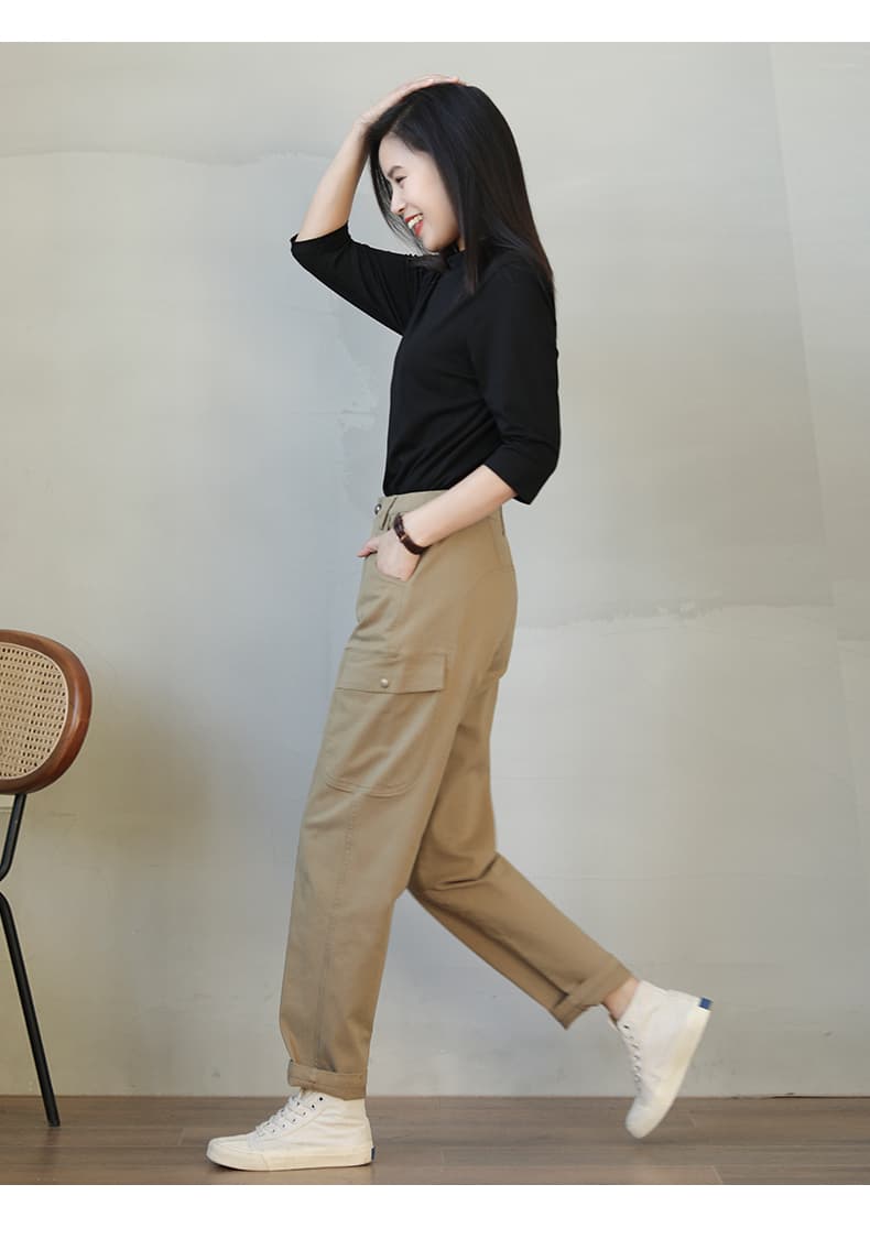 ワークパンツ ワークパンツ 実用的な多機能ポケット付きワイドカーゴパンツ