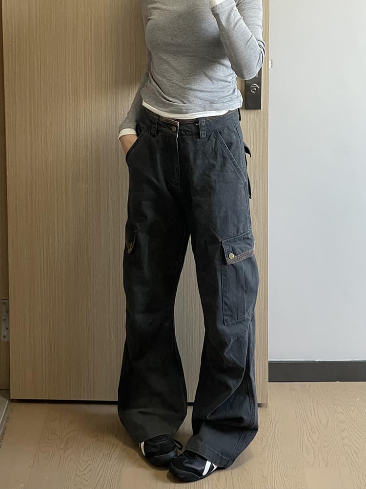 ゆったりシルエット ミリタリーワークパンツ