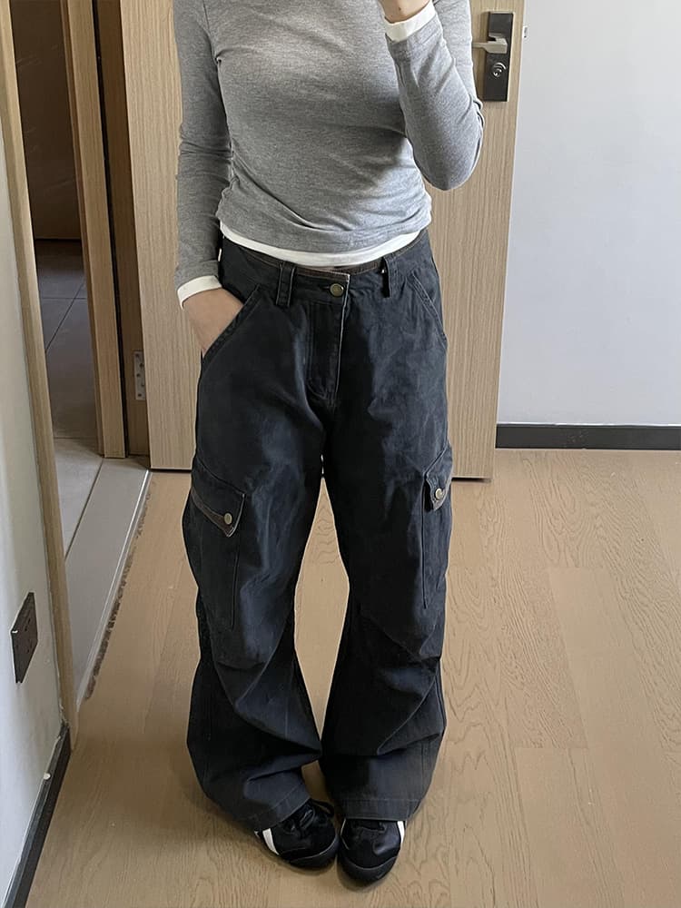 ゆったりシルエット ミリタリーワークパンツ