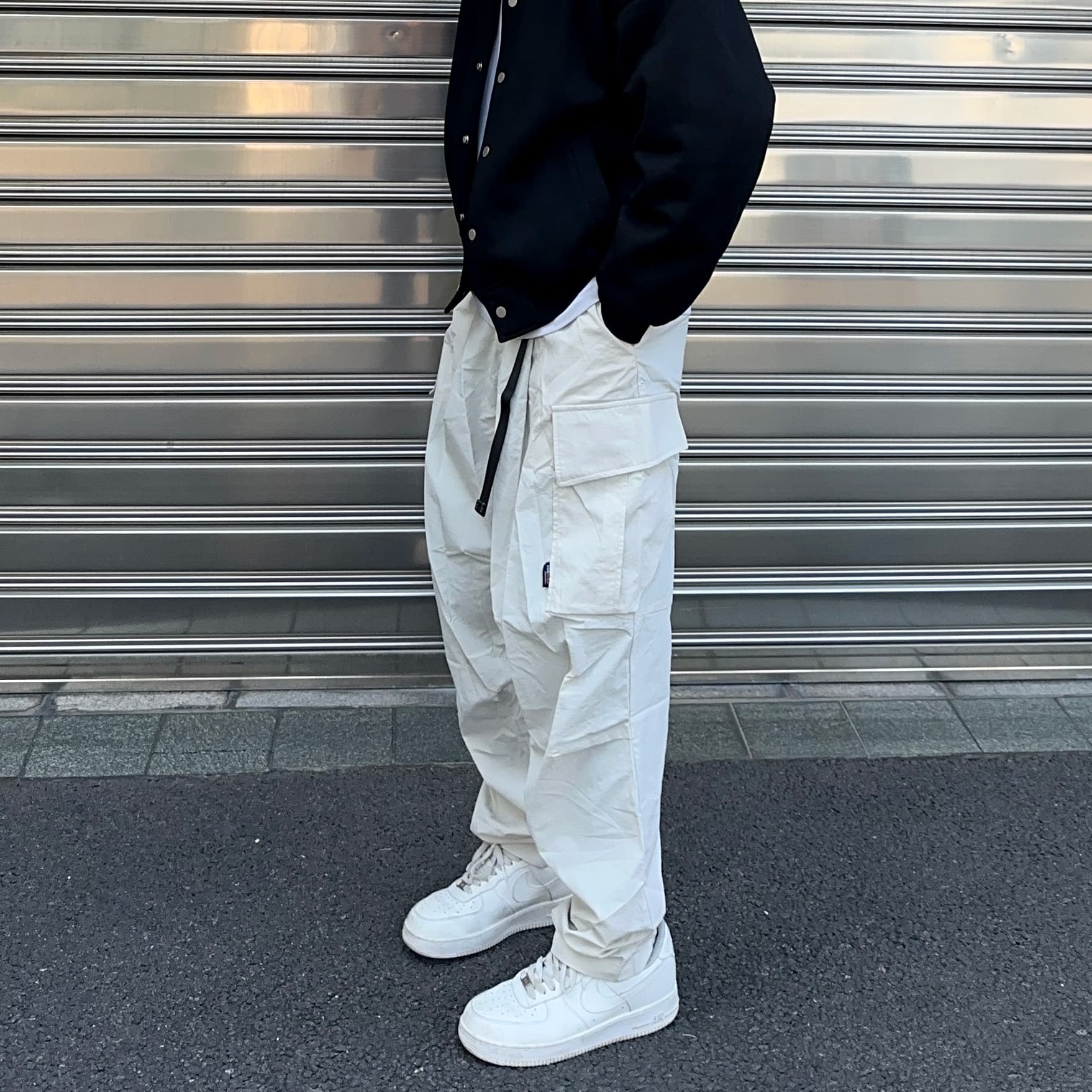 ワークパンツ ミリタリーデザイン ワイドカーゴパンツ