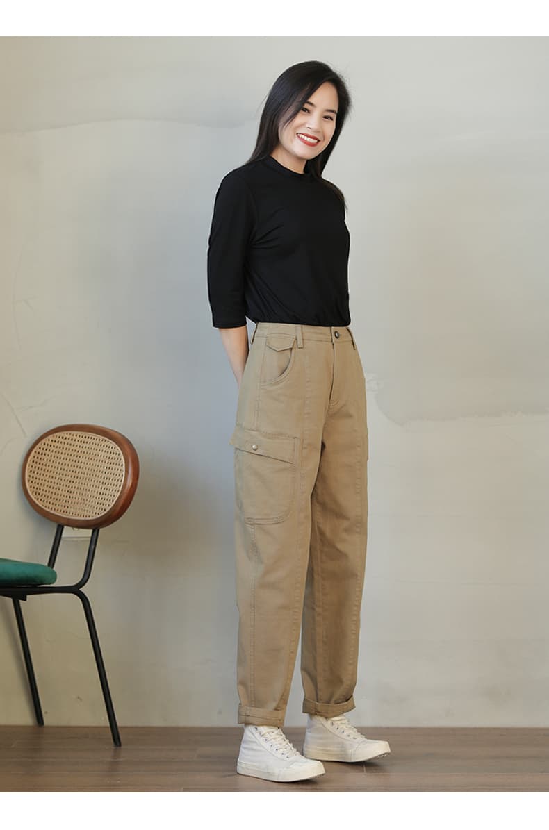 ワークパンツ ワークパンツ 実用的な多機能ポケット付きワイドカーゴパンツ