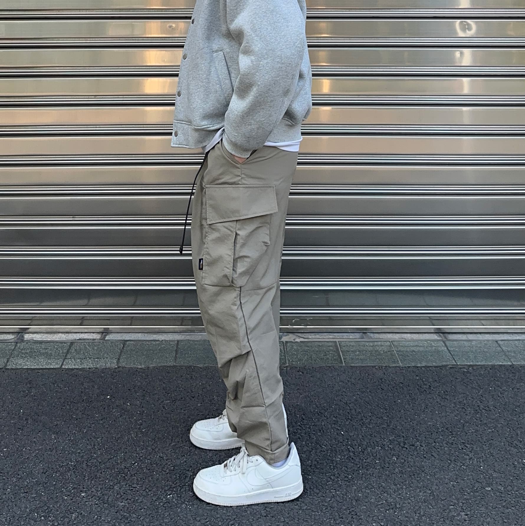 ワークパンツ ミリタリーデザイン ワイドカーゴパンツ