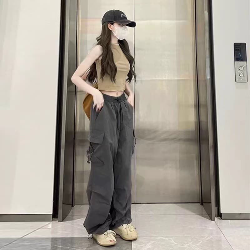 ワークパンツ ワークパンツ ゆったり機能的ポケットパンツ