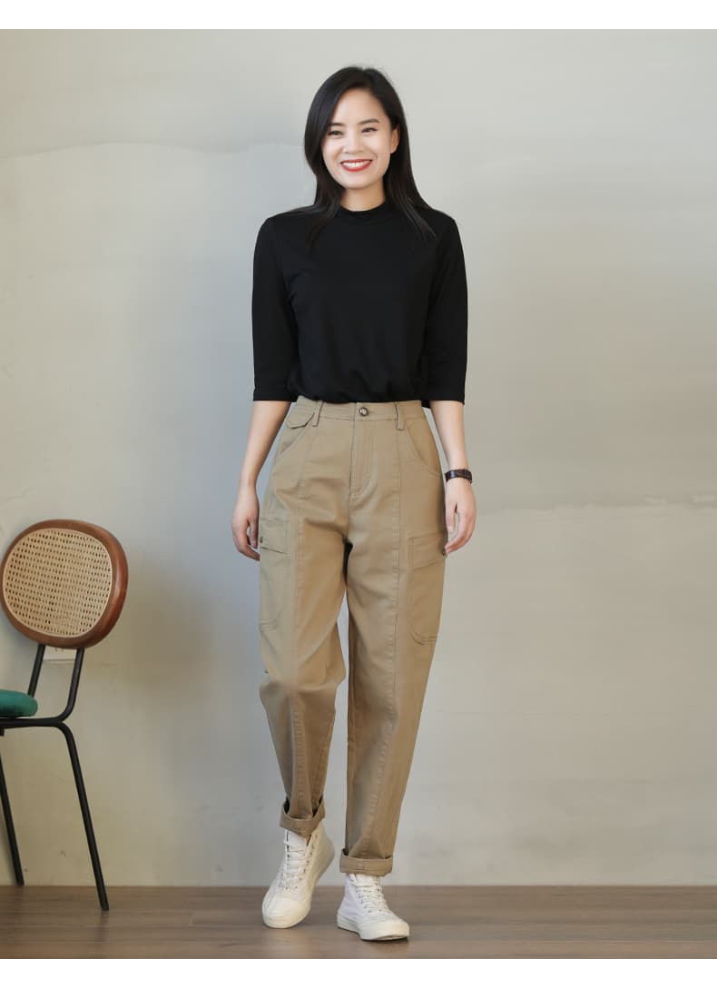 ワークパンツ ワークパンツ 実用的な多機能ポケット付きワイドカーゴパンツ