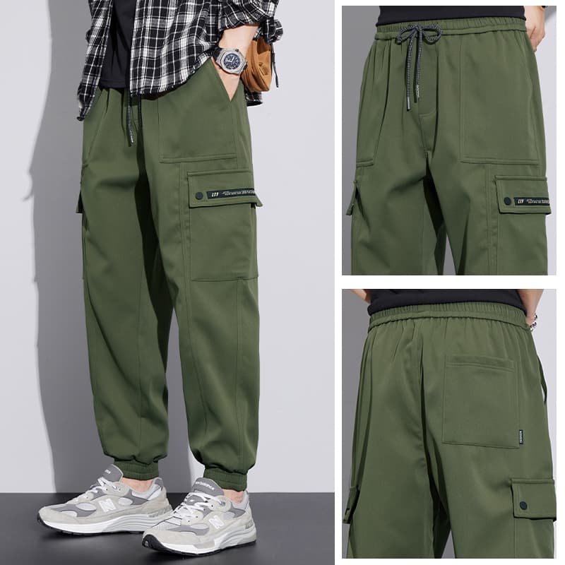 ゆったりシルエット タック入りワークパンツ