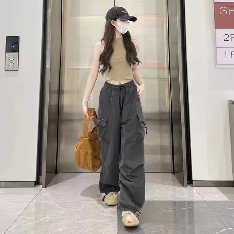 ワークパンツ ワークパンツ ゆったり機能的ポケットパンツ