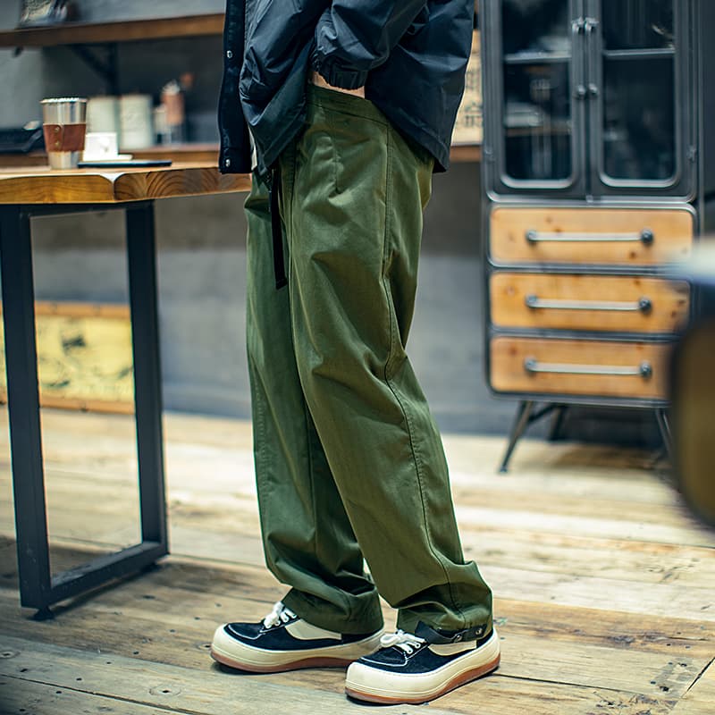 ワークパンツ リラックスワイドチノパン