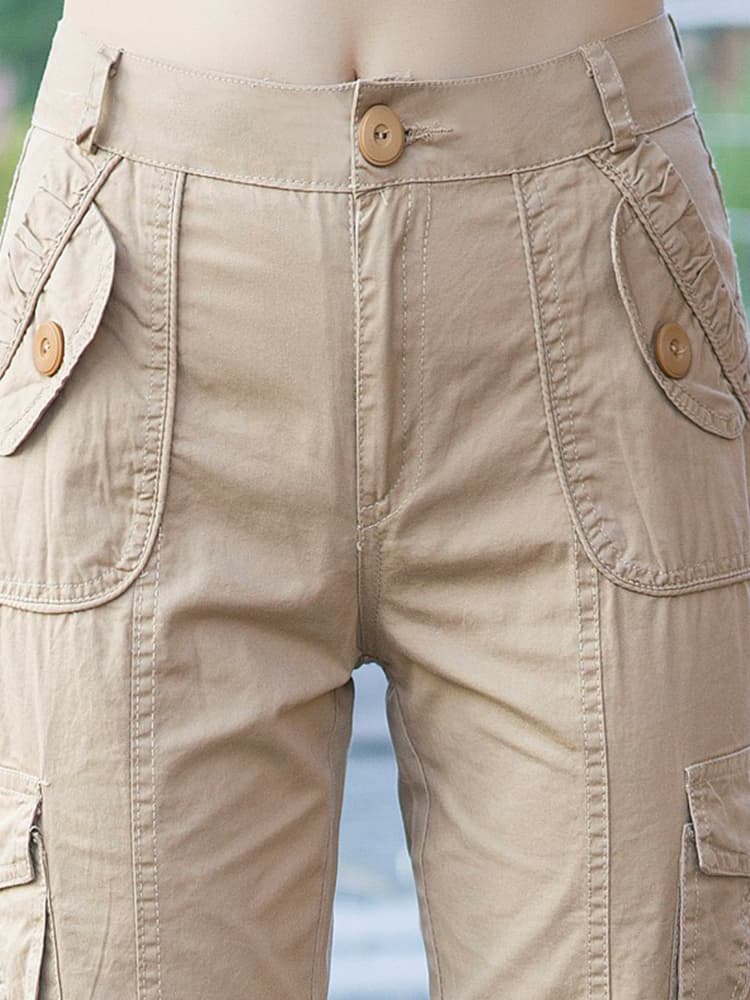 ワークパンツ ワークパンツ 多機能ポケット付き ストレートパンツ
