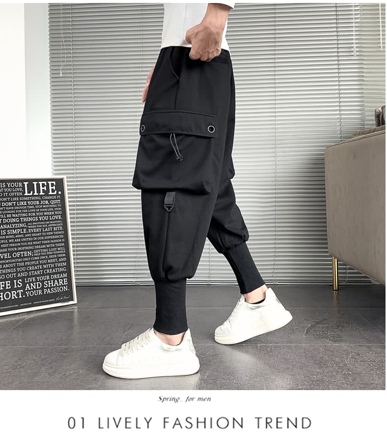 ポケット付きサイドタックワークパンツ