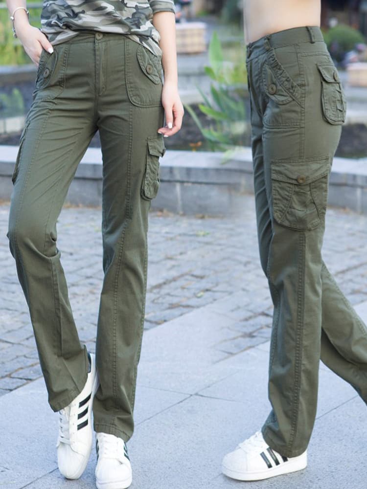 ワークパンツ ワークパンツ 多機能ポケット付き ストレートパンツ