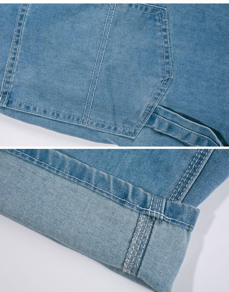 ワークパンツ ゆったりデニムサロペット