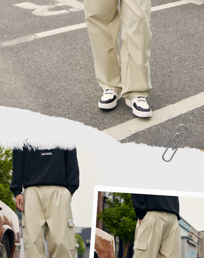ワークパンツ ミリタリーポケットワイドパンツ