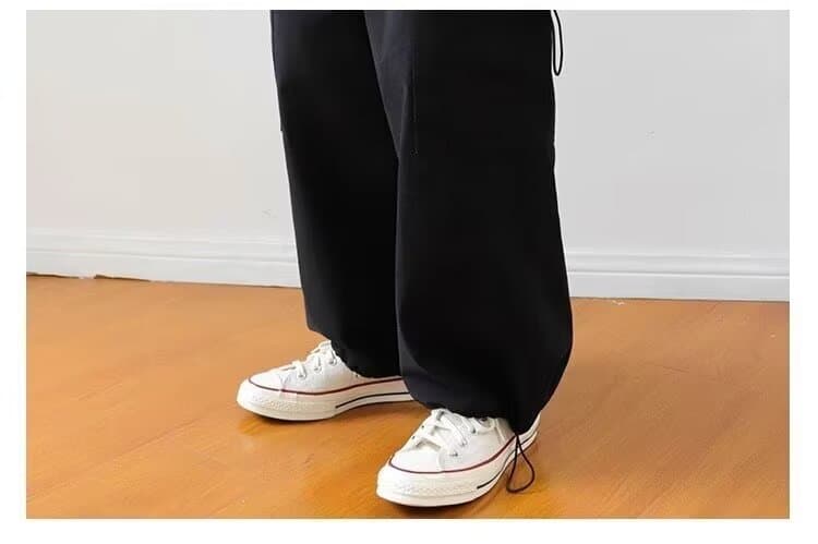 ワークパンツ ワークパンツ ゆったりシルエット実用ポケットパンツ