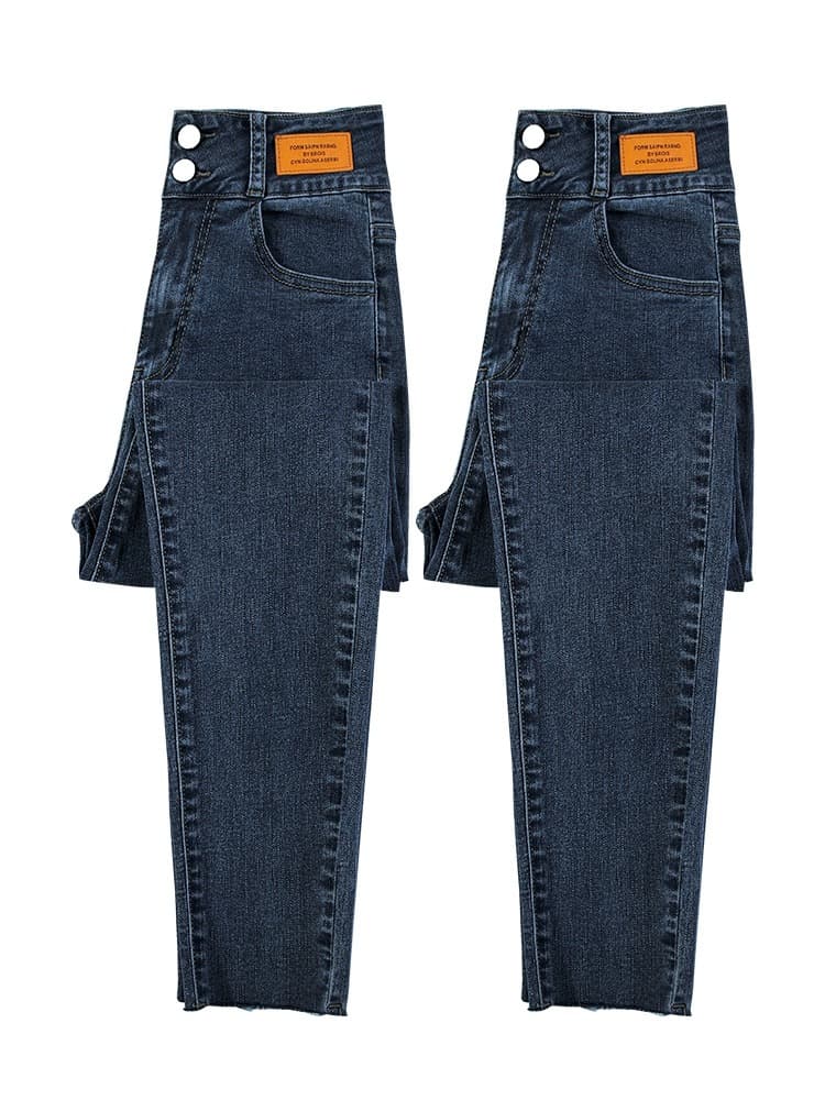 ワークパンツ すっきりシルエット ハイウエストデニム