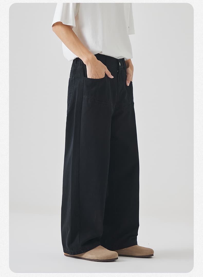 ワークパンツ ゆったりワイドシルエット作業着風パンツ