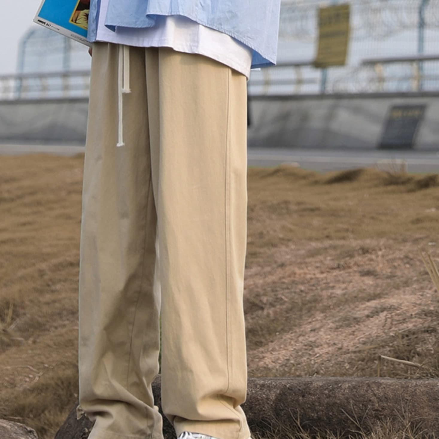 ワークパンツ リラックスワイドチノパンツ