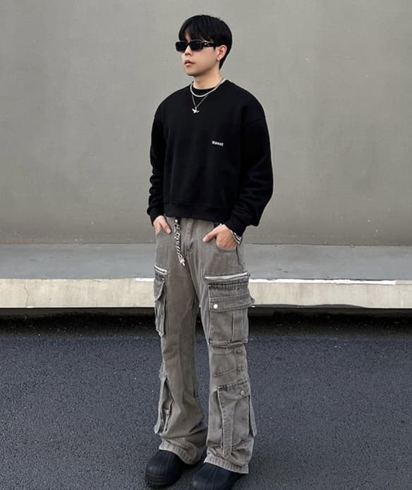 マルチポケット付きワイドワークパンツ