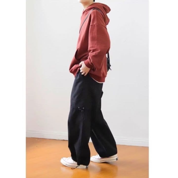 ワークパンツ ワークパンツ ゆったりシルエット実用ポケットパンツ