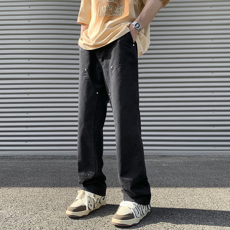 シンプル デニム ワークパンツ