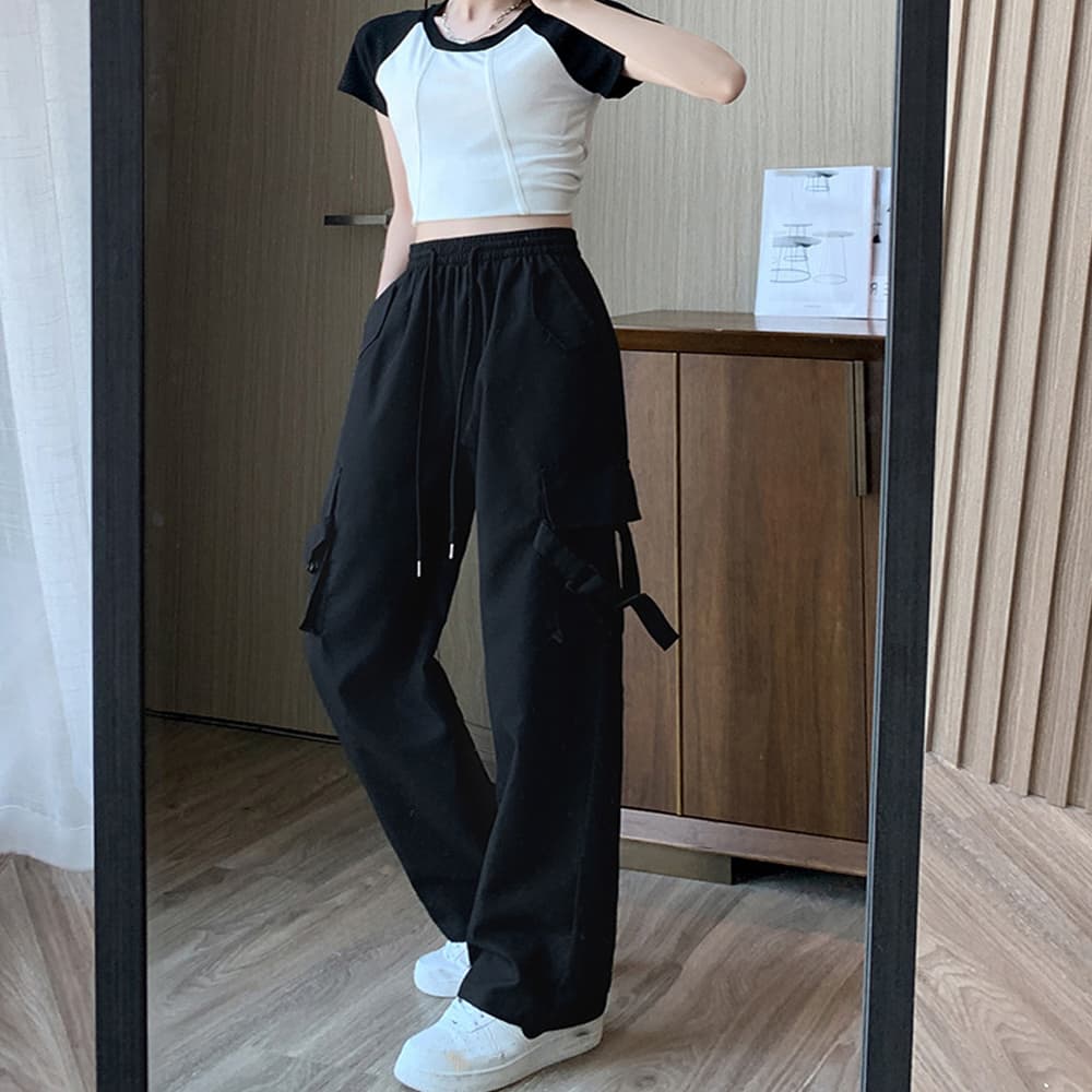 ワークパンツ レディース ゆったりカーゴパンツ ワイドシルエット