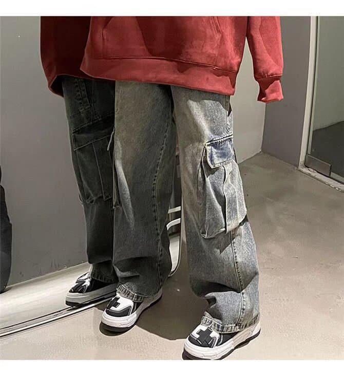 ワークパンツ ストレートシルエット ワイドデニム