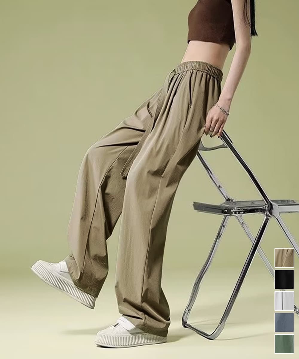 ワークパンツ レディース ハイウエスト 美脚チノパン ワイドシルエット