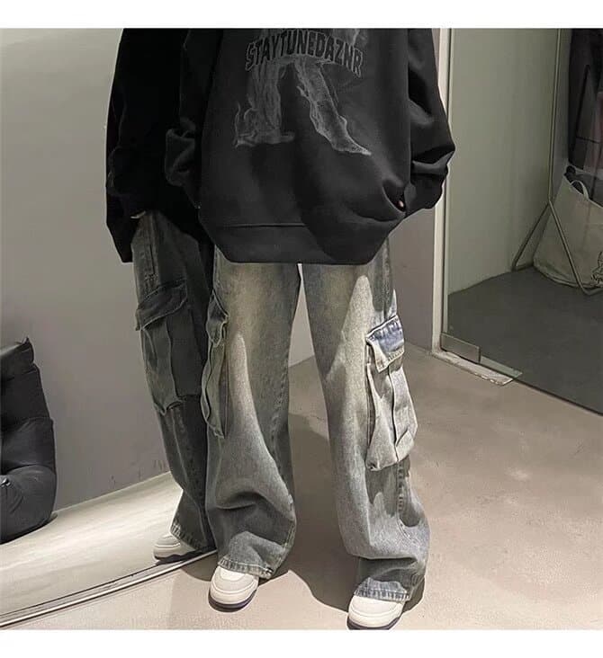 ワークパンツ ストレートシルエット ワイドデニム