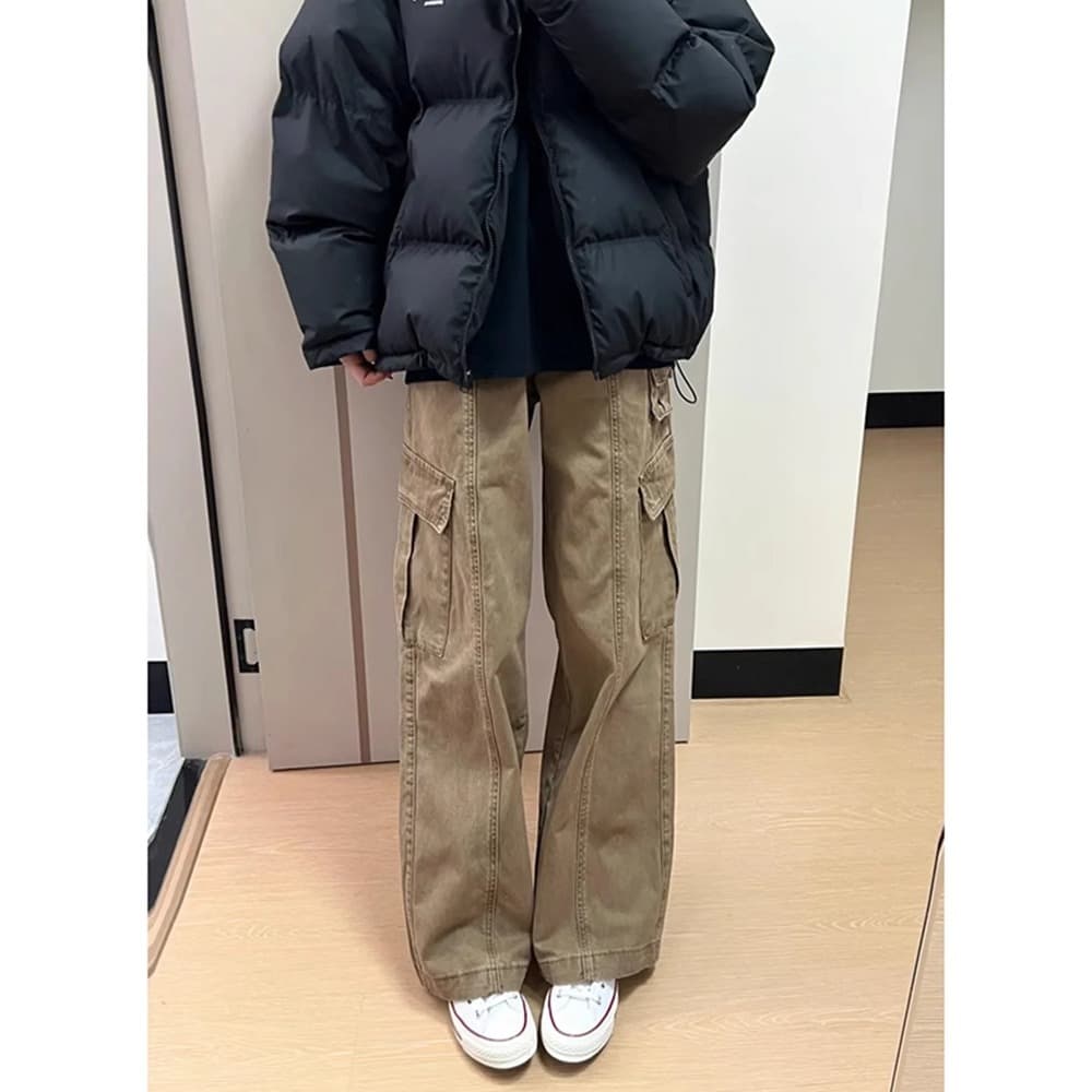 ワークパンツ ゆったりシルエット ワイドカーゴパンツ