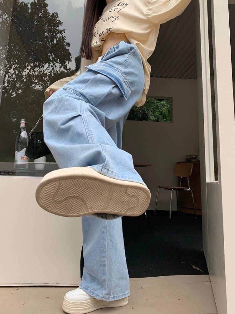 ワークパンツ ゆったりシルエット ワイドカーゴパンツ