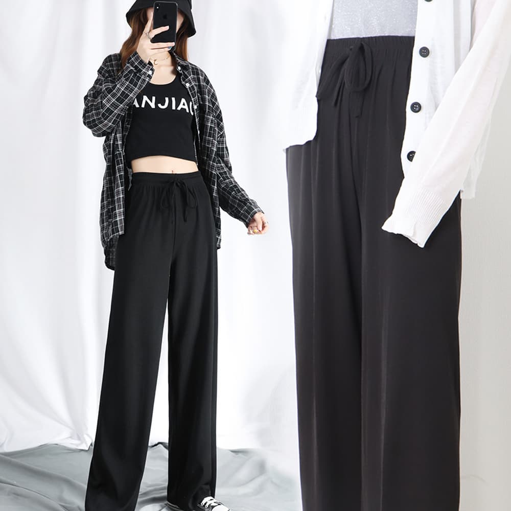 ワークパンツ 接触冷感 ハイウエスト ワイド チノパン レディース