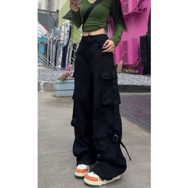 ワークパンツ ストリート系ワイドカーゴパンツ