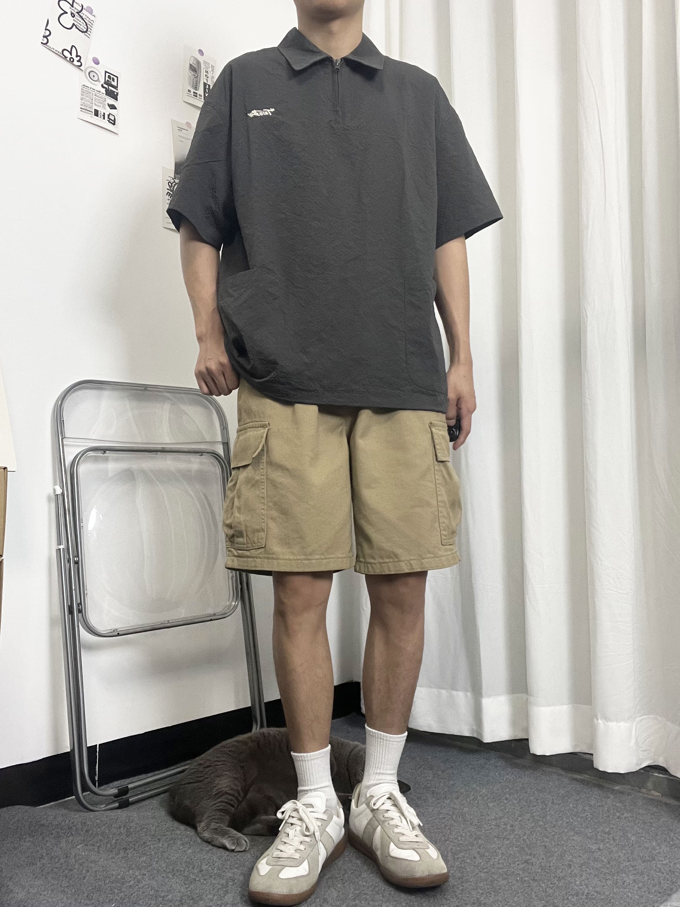 ワークパンツ 実用的サイドポケット半ズボン