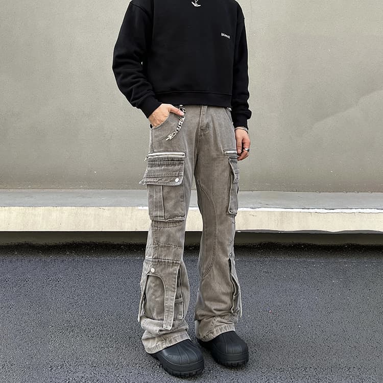 マルチポケット付きワイドワークパンツ
