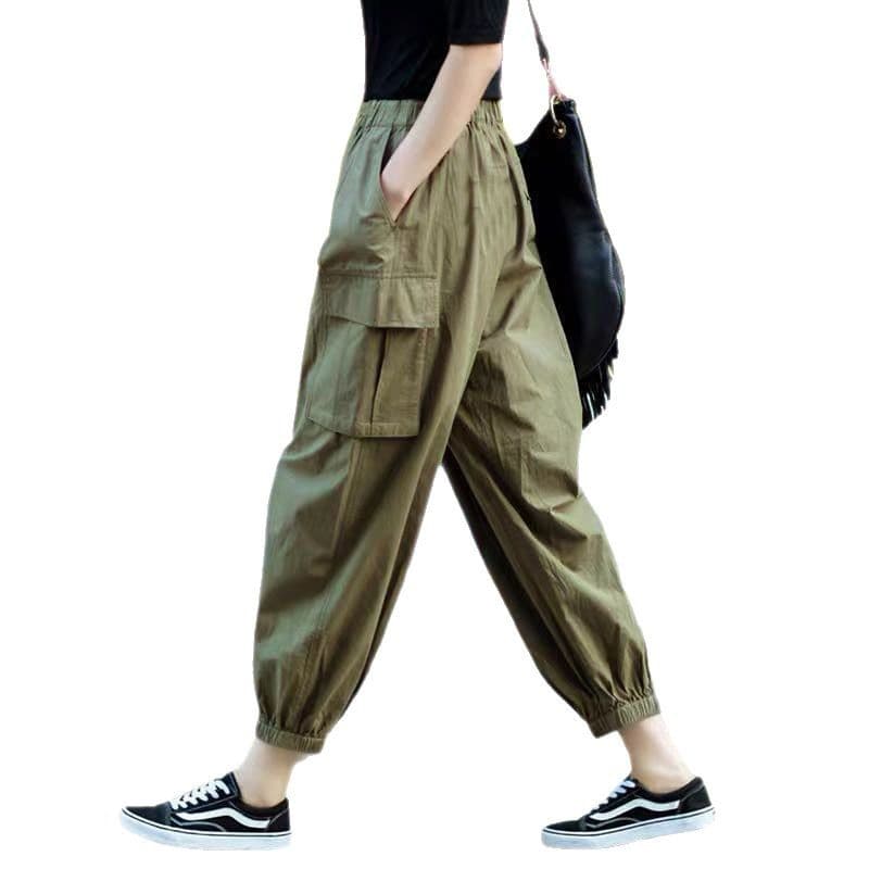 ワークパンツ ワークパンツ ゆったり裾絞りカーゴパンツ