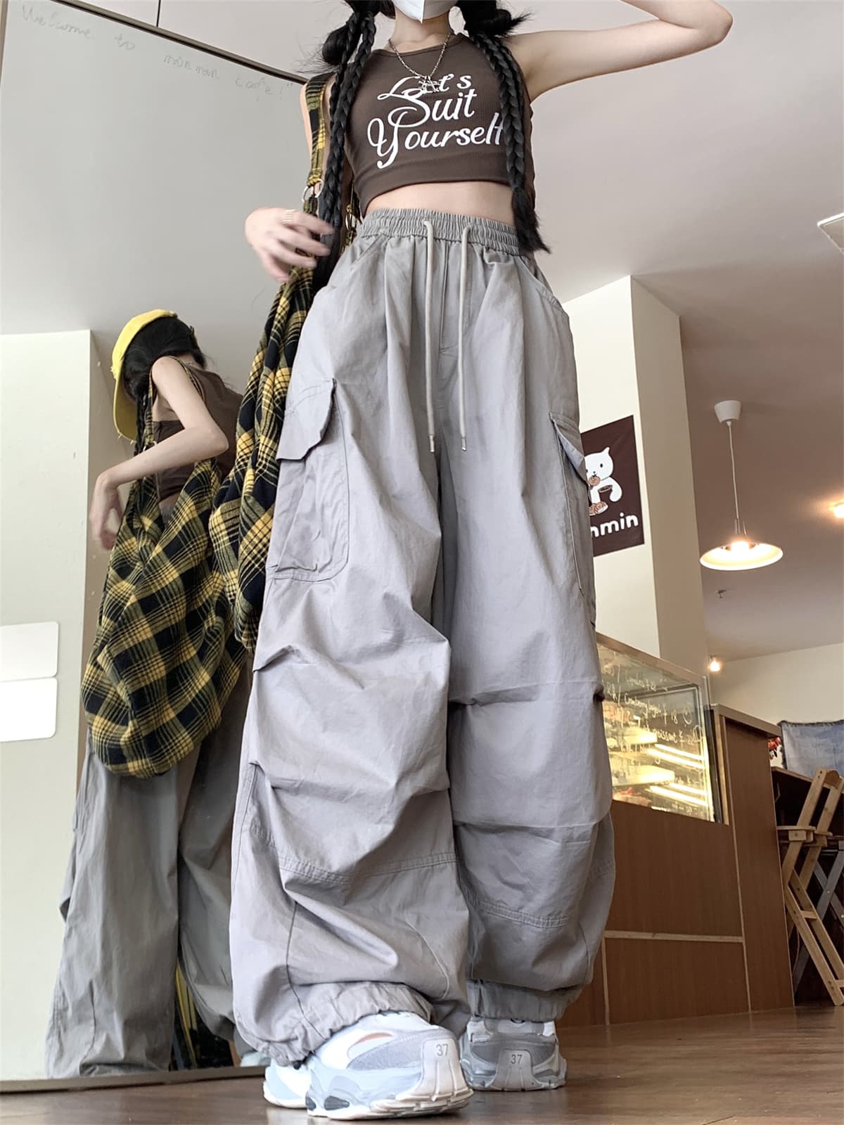 ワイドシルエットカーゴワークパンツ