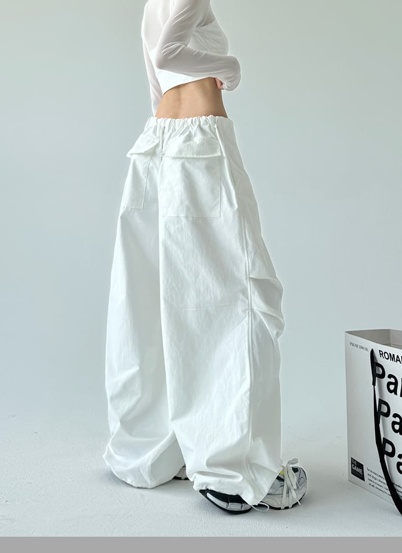 ワークパンツ ワークパンツ ゆったりドローコード ワイドパンツ
