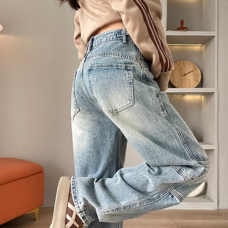 ワークパンツ ゆったりワーク風デニムパンツ