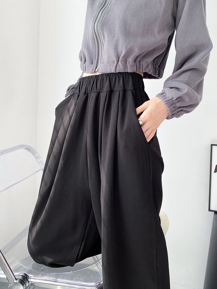 ワークパンツ ゆったりドレープワイドパンツ