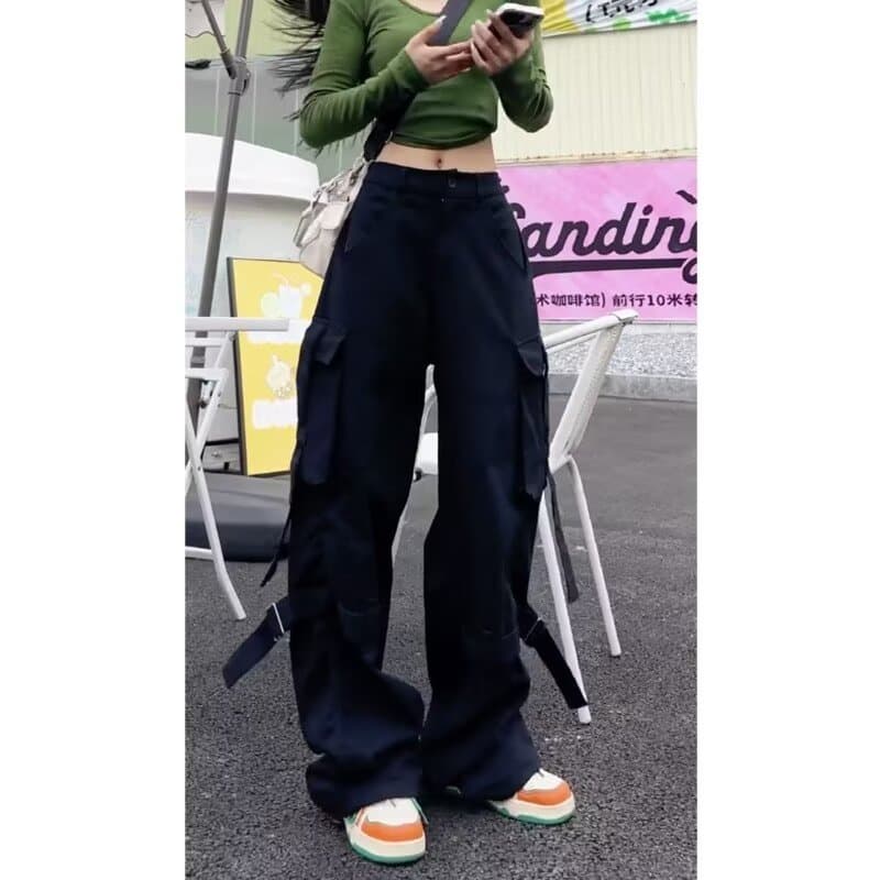 ワークパンツ ストリート系ワイドカーゴパンツ