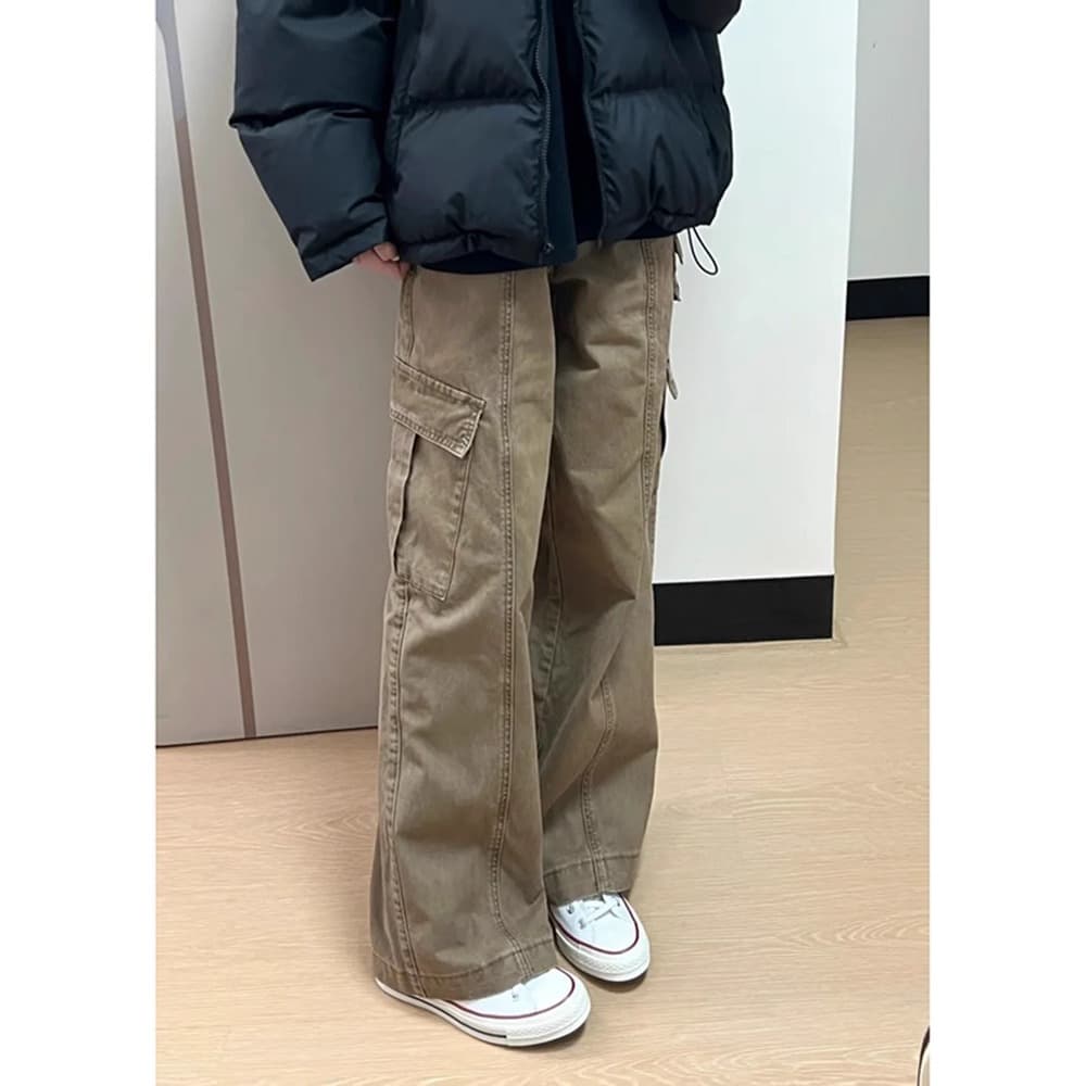 ワークパンツ ゆったりシルエット ワイドカーゴパンツ