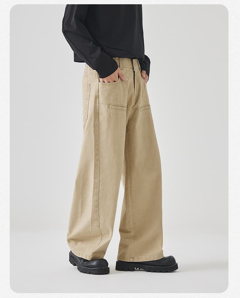 ワークパンツ ゆったりワイドシルエット作業着風パンツ